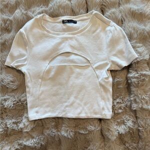 Zara Elegant White Crop Top
